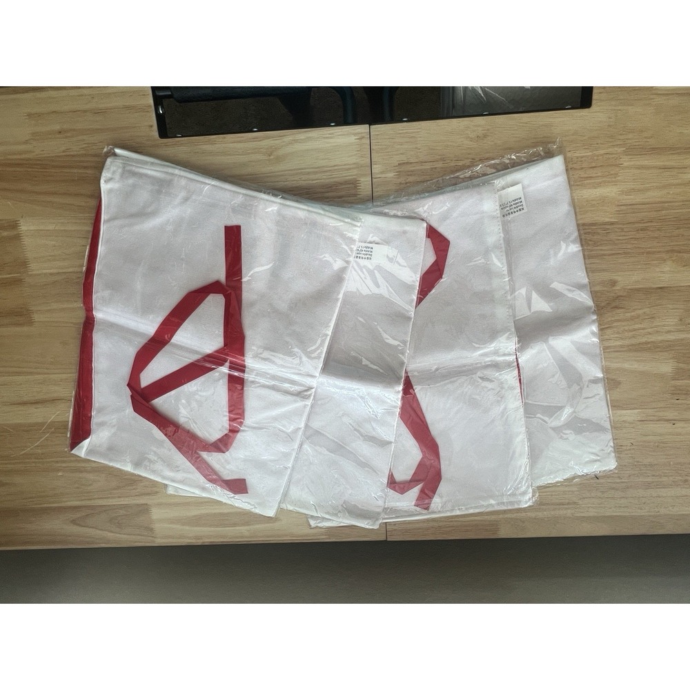 Set of 4 Sublimation Blank Santa Bags, Santa Sacks With‎ Red Ribbon Tie